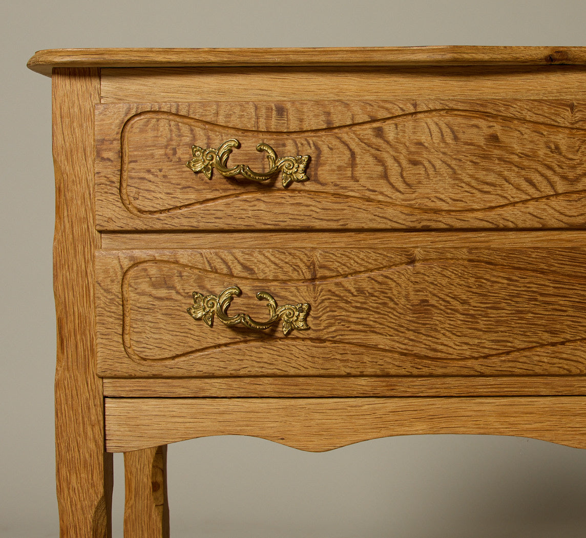 OAK SIDE TABLE BY HENNING KJAERNULF C.1970'S