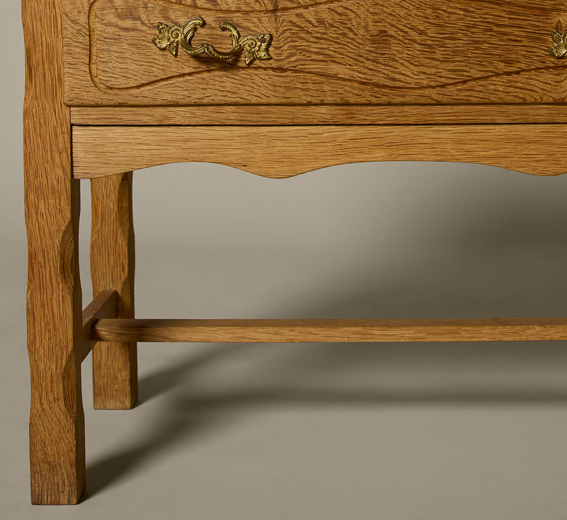 OAK SIDE TABLE BY HENNING KJAERNULF C.1970'S