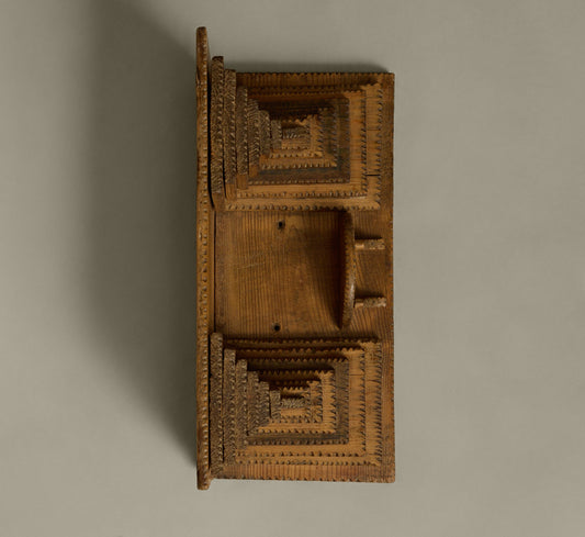 AMERICAN TRAMP ART WALL SHELF