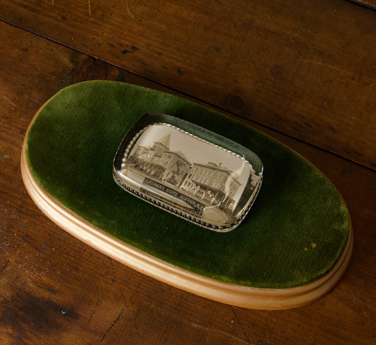 HUDSON NEW YORK FIREMAN'S HOME GLASS PAPERWEIGHT