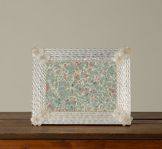 VINTAGE GLASS MURANO FRAME WITH ROPE EDGES