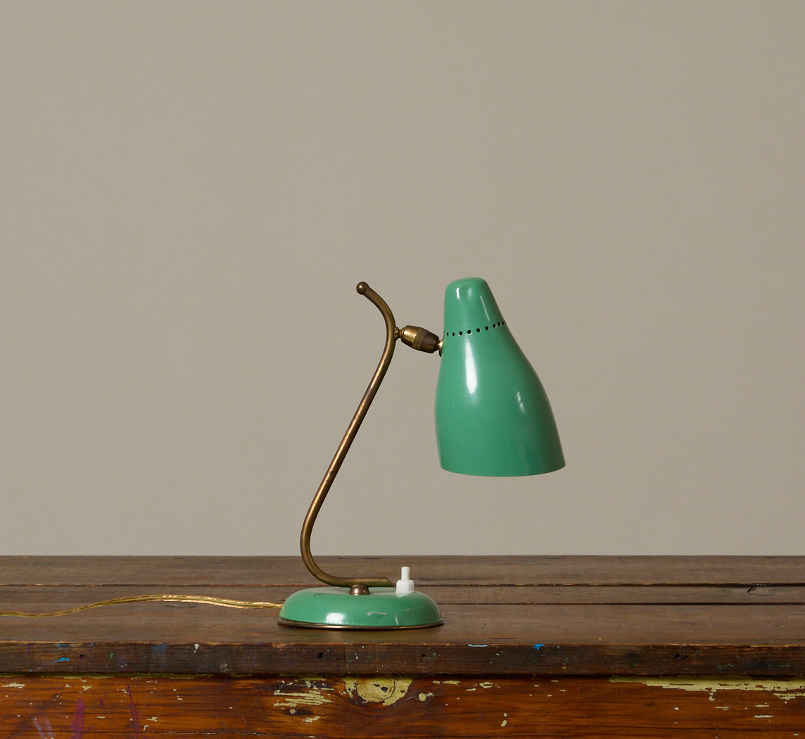 ITALIAN MID CENTURY MINT GREEN TABLE LAMP