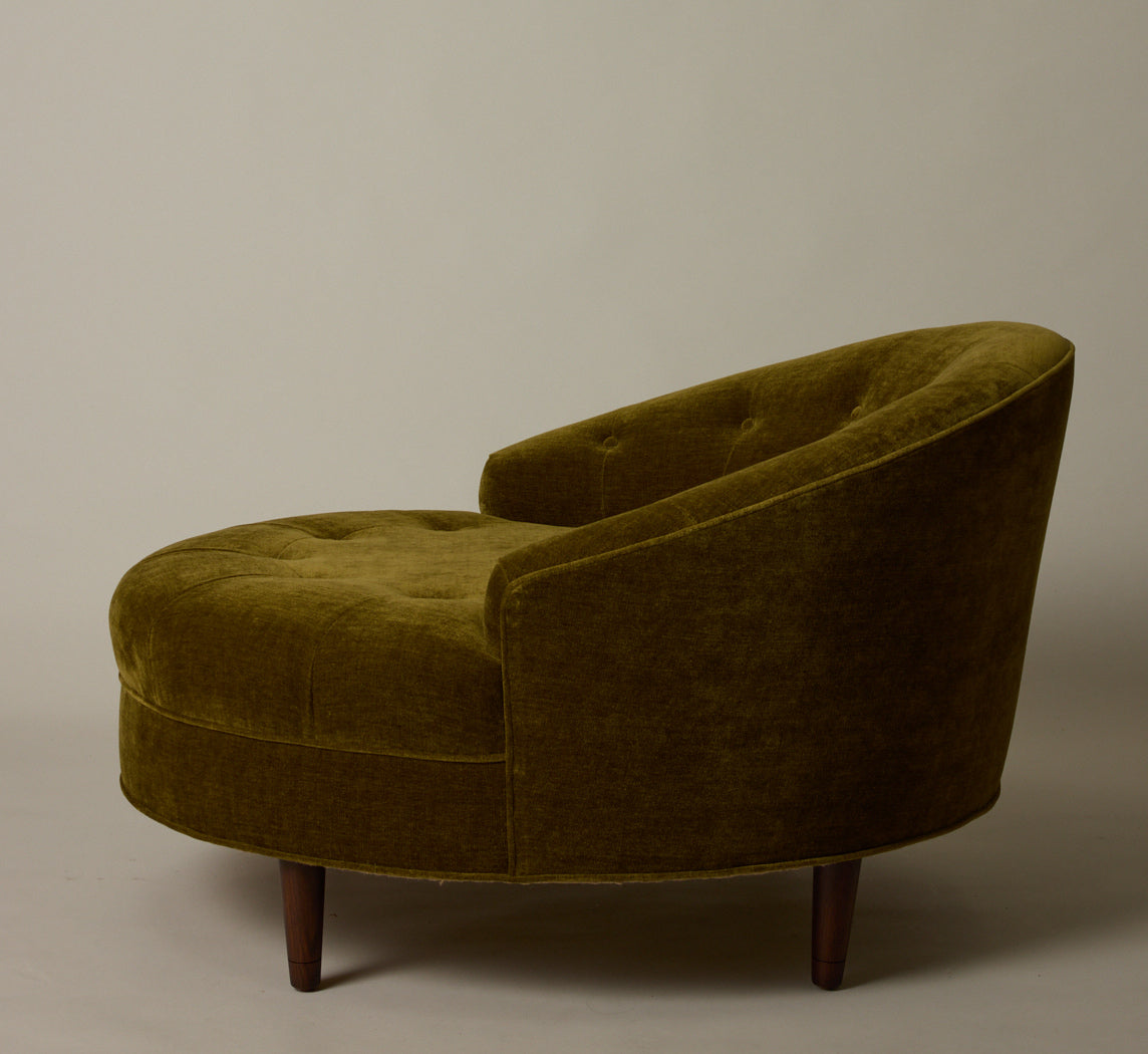 PIERCE & WARD CUDDLE CHAIR IN OLIVE CHENILLE