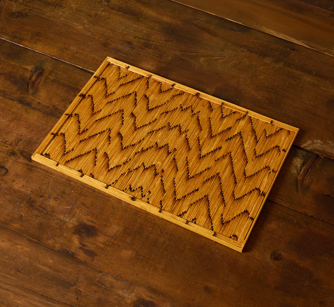 VINTAGE TRAMP ART MATCHSTICK TRAY