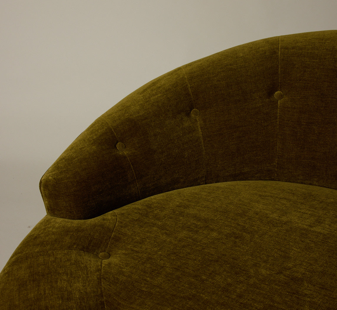 PIERCE & WARD CUDDLE CHAIR IN OLIVE CHENILLE