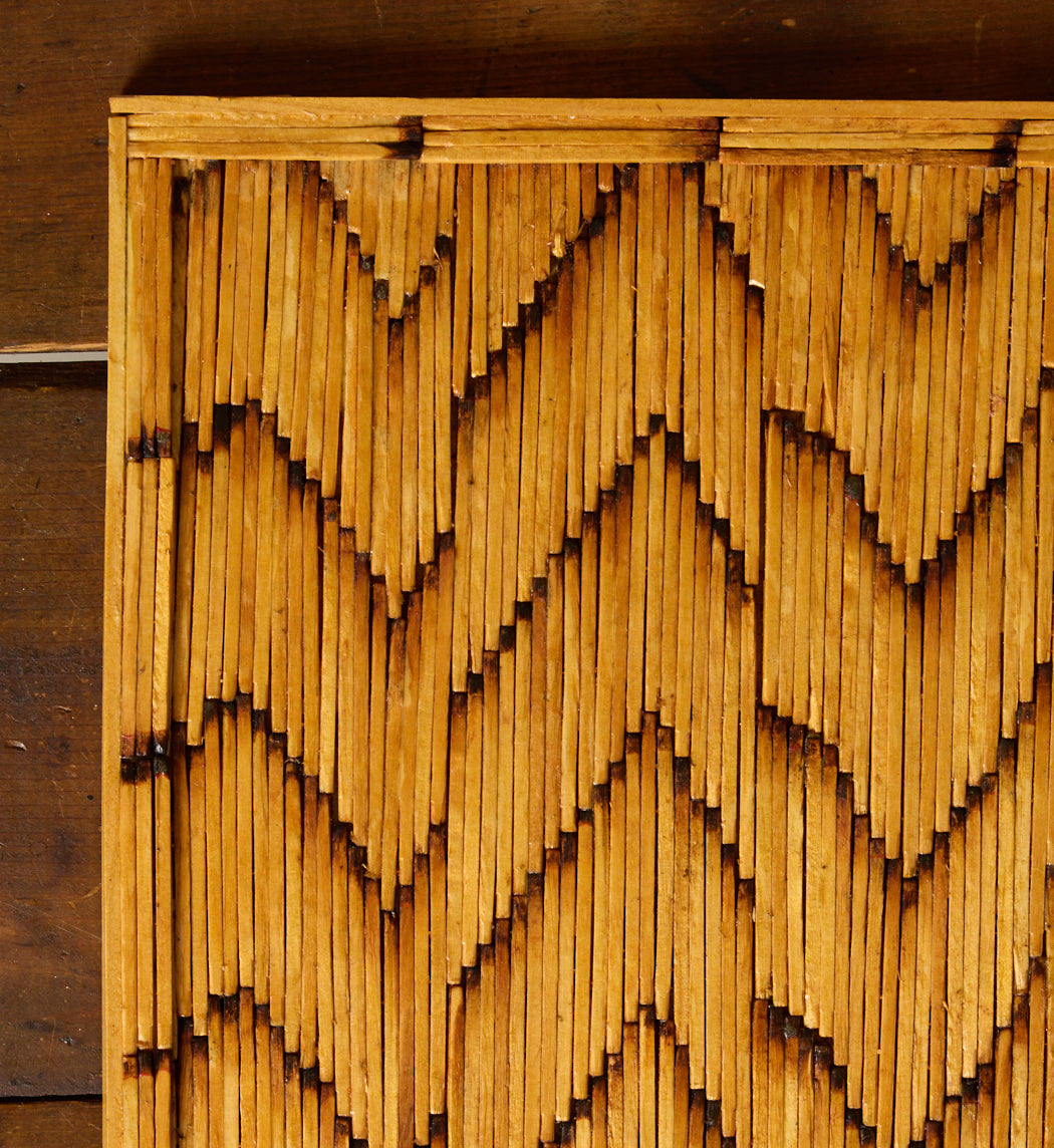 VINTAGE TRAMP ART MATCHSTICK TRAY