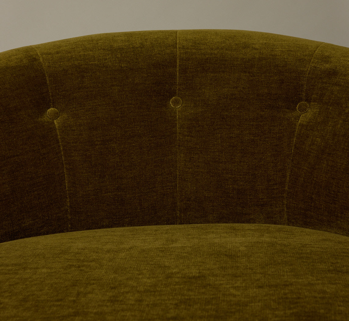 PIERCE & WARD CUDDLE CHAIR IN OLIVE CHENILLE