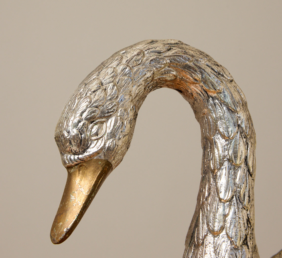 1970S ITALIAN SILVER SWAN ICE BUCKET BY MAURO MANETTI