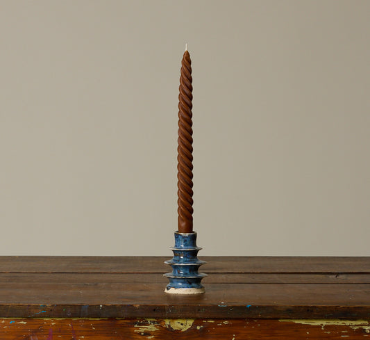 CERAMIC BLUE CANDLESTICK HOLDER