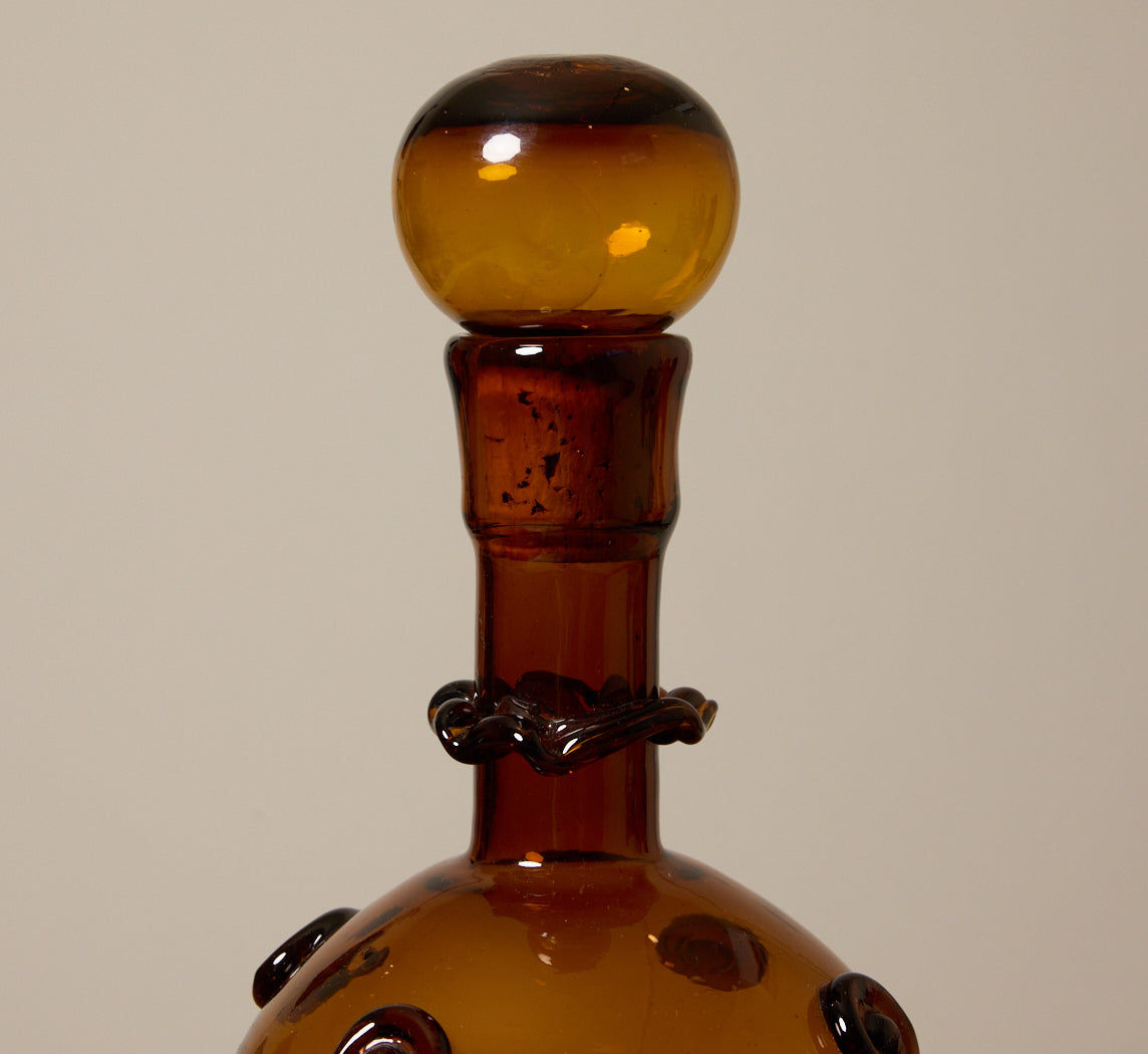 VINTAGE ITALIAN AMBER GLASS DECANTER SET