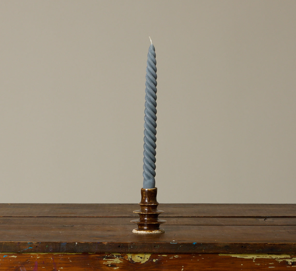 CERAMIC BROWN CANDLESTICK HOLDER