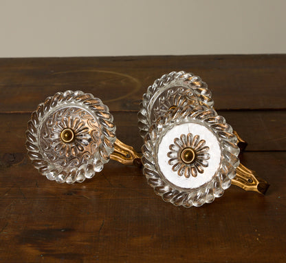SET OF 3 1940S ITALIAN ART DECO GLASS COAT HOOKS