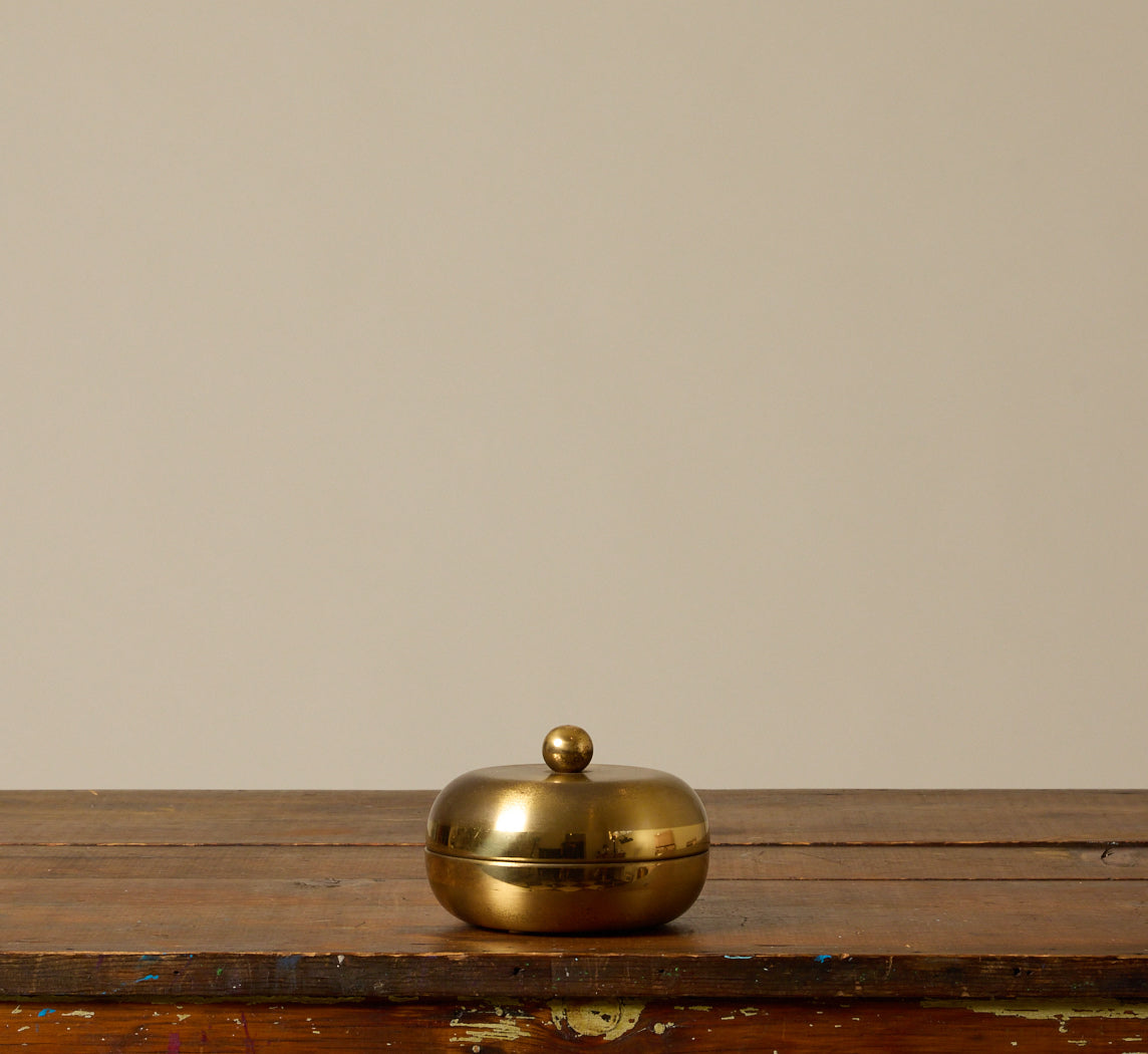 MIDCENTURY ITALIAN BRASS ORB TRINKET BOX