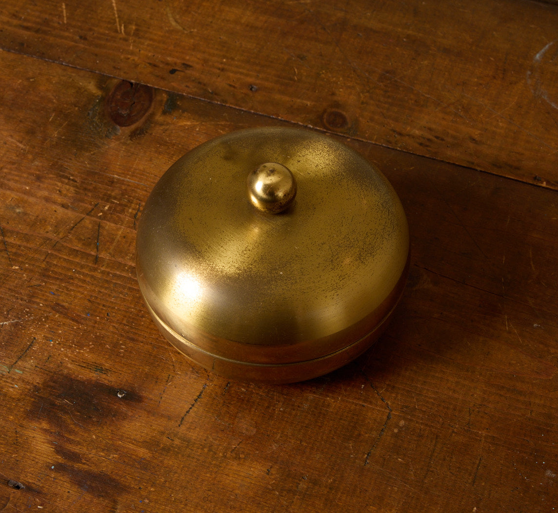 MIDCENTURY ITALIAN BRASS ORB TRINKET BOX