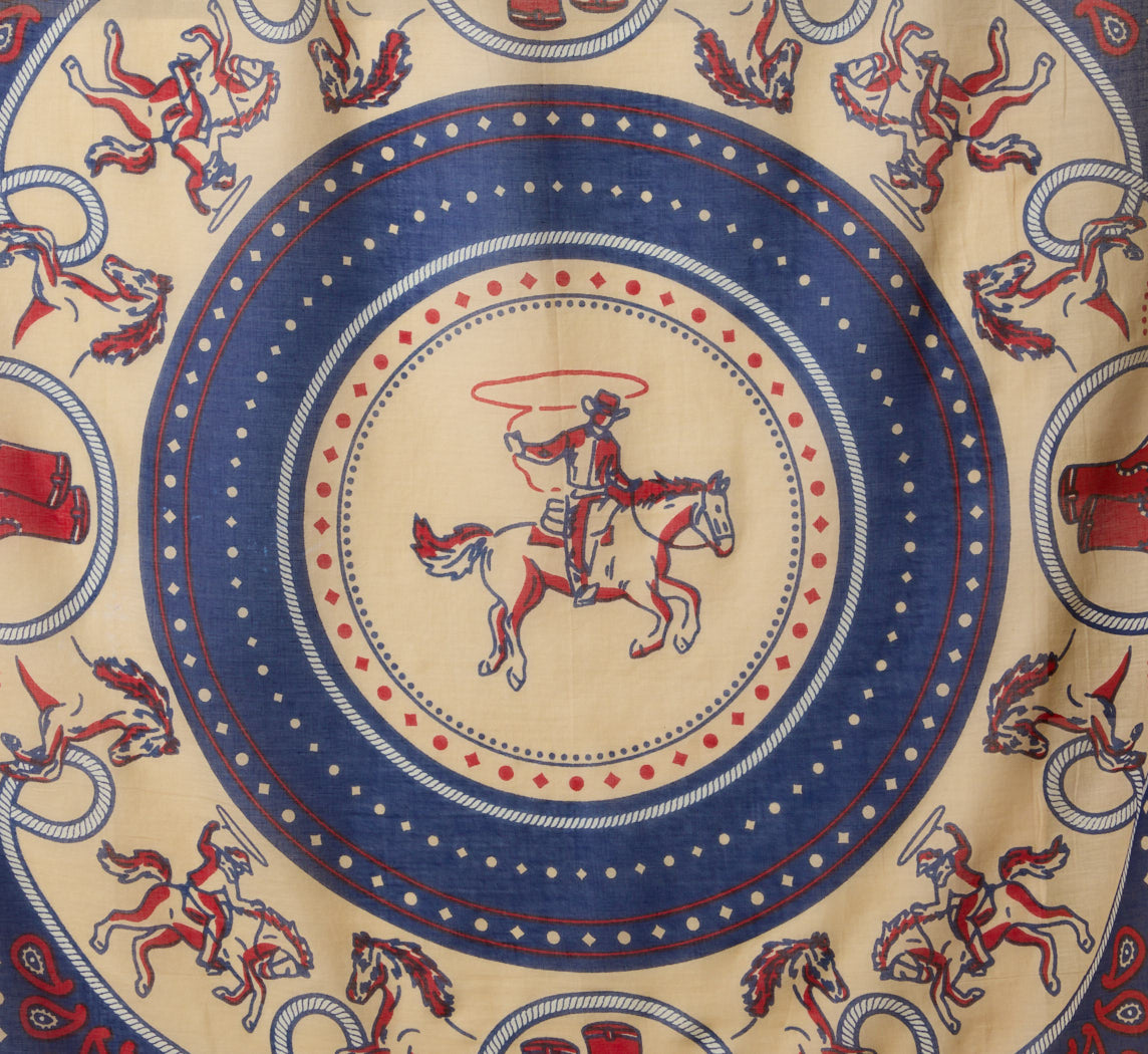 MAISON LECOMPTE LAMENT COTTON RODEO SCARF IN NAVY