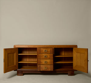 1940S OAK CREDENZA IN THE STYLE OF CHARLES DUDOUYT