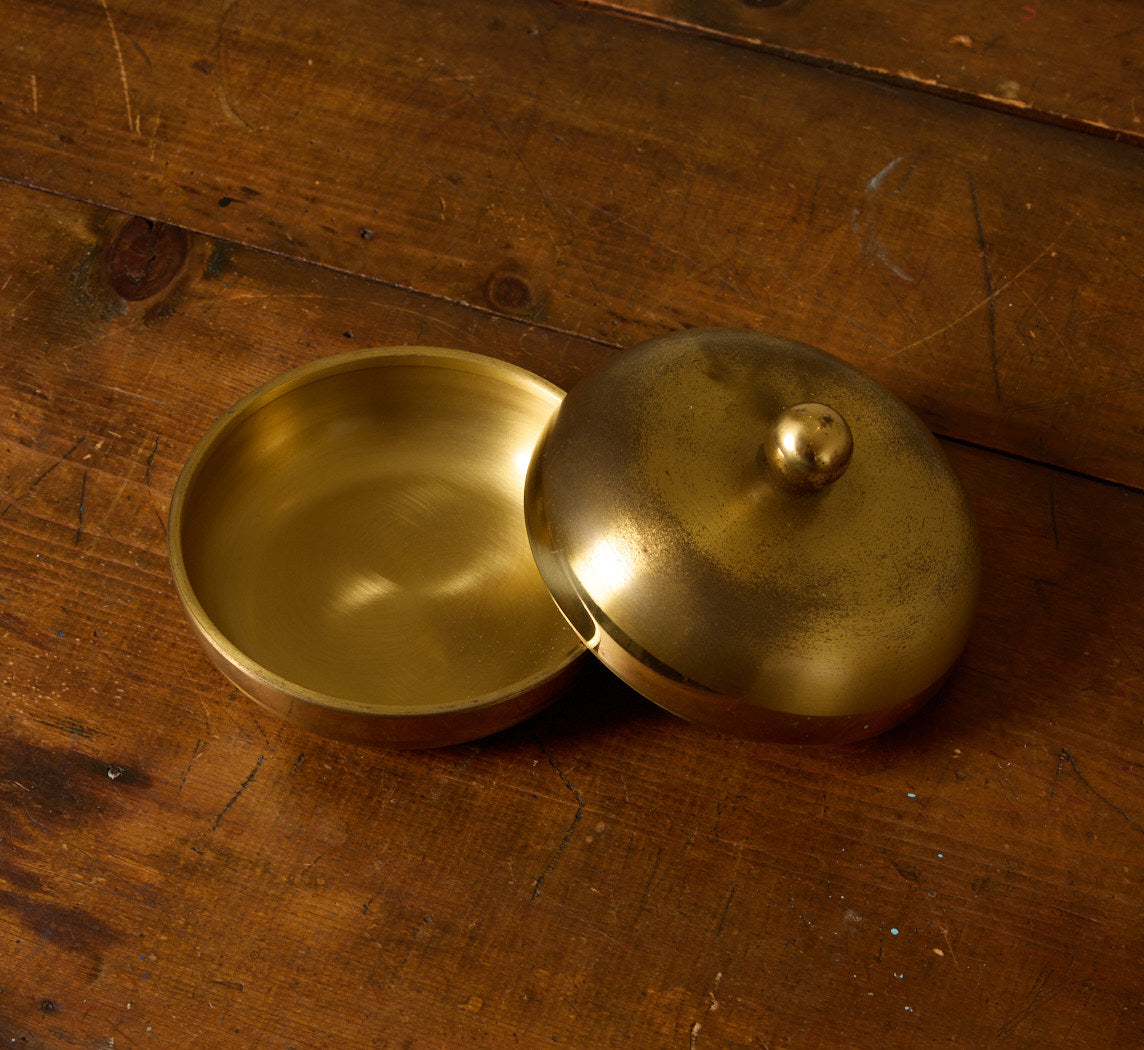 MIDCENTURY ITALIAN BRASS ORB TRINKET BOX