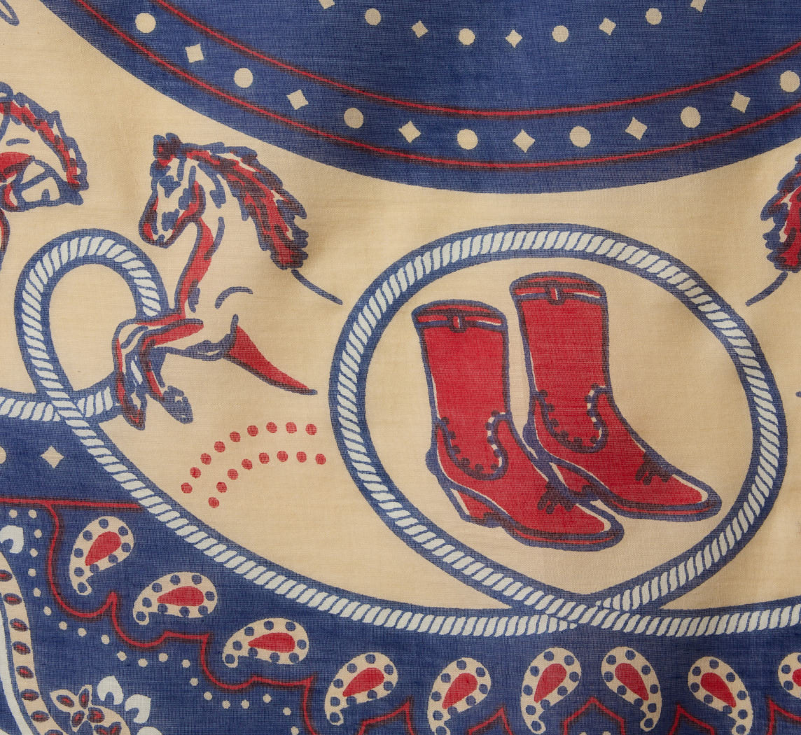 MAISON LECOMPTE LAMENT COTTON RODEO SCARF IN NAVY