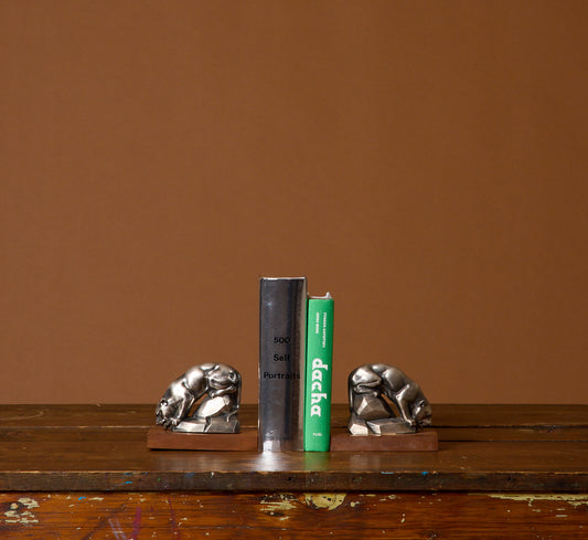 PAIR OF 1930S DRINKING PANTHER BOOKENDS