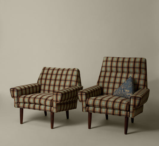 PAIR OF MID-CENTURY DANISH HIS & HERS ARMCHAIRS