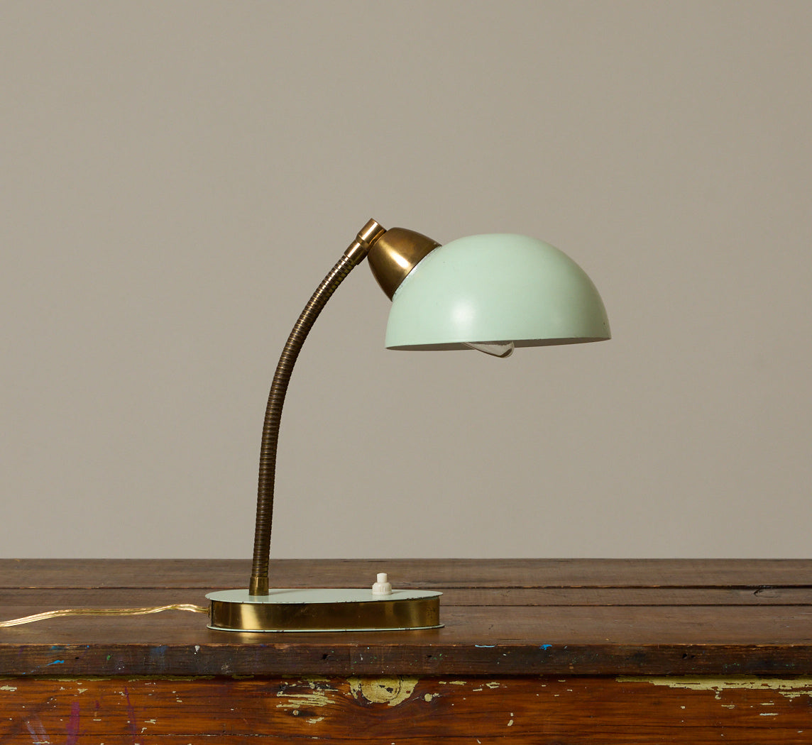 1950S ITALIAN MINT AND BRASS TABLE LAMP
