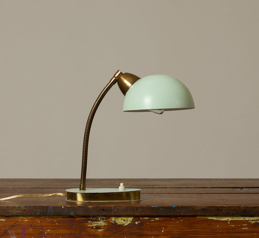 1950S ITALIAN MINT AND BRASS TABLE LAMP
