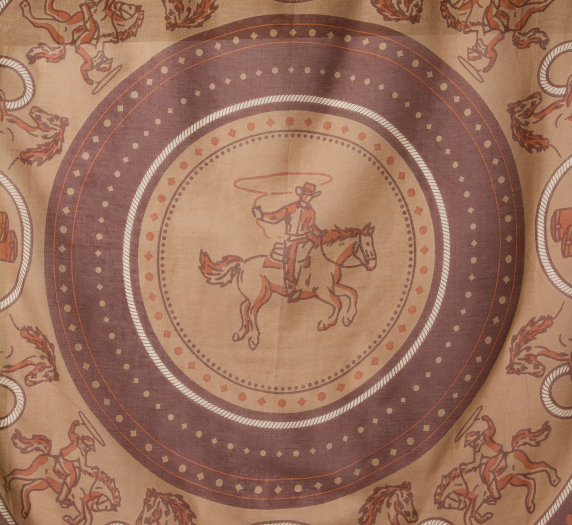 MAISON LECOMPTE LAMENT COTTON RODEO SCARF IN CAPPUCINO