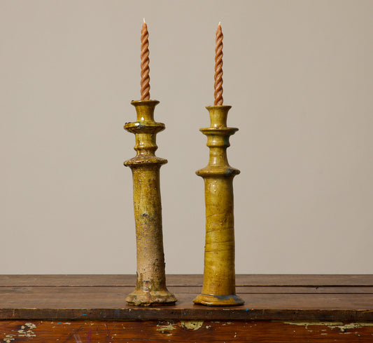 COLOSSAL TAMEGROUTE CANDLESTICK HOLDER IN OCHER