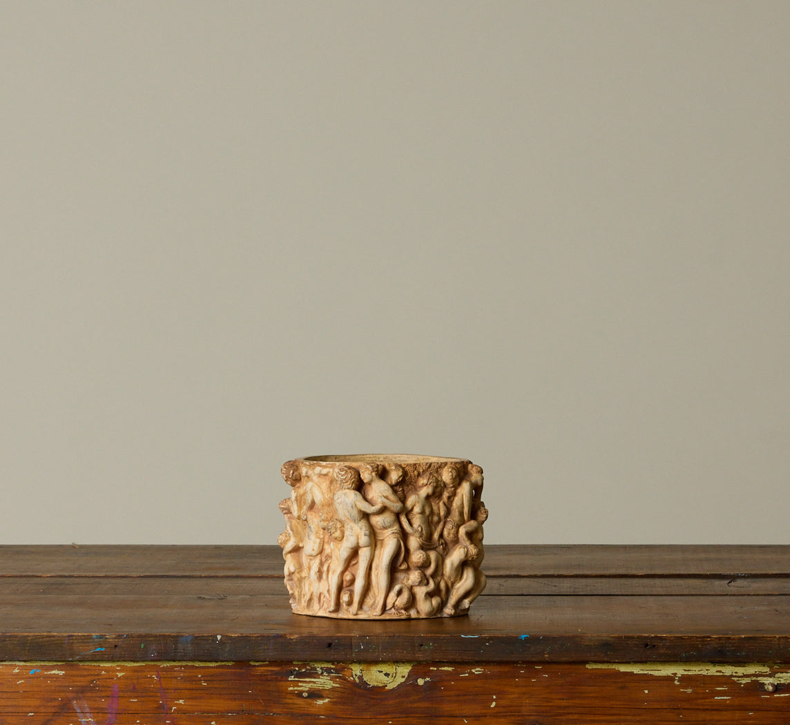 ITALIAN NUDE FIGURES TERRACOTTA VASE