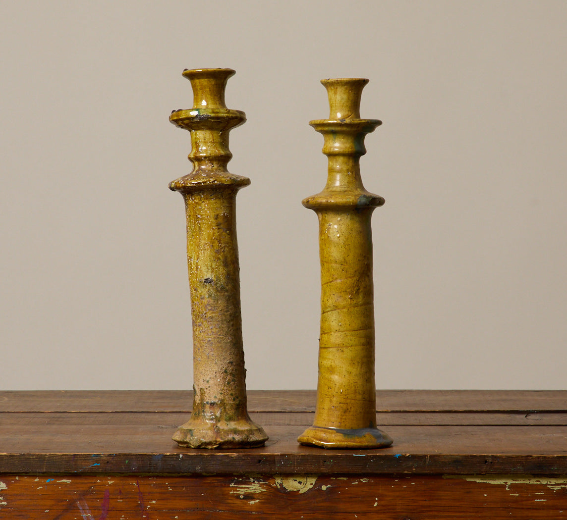 COLOSSAL TAMEGROUTE CANDLESTICK HOLDER IN OCHER