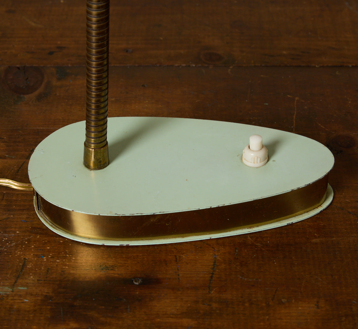 1950S ITALIAN MINT AND BRASS TABLE LAMP
