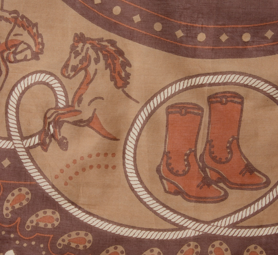 MAISON LECOMPTE LAMENT COTTON RODEO SCARF IN CAPPUCINO