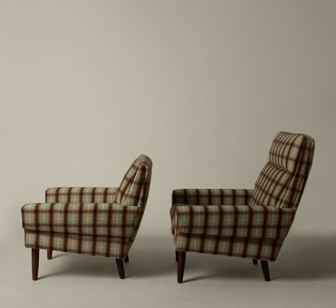PAIR OF MID-CENTURY DANISH HIS & HERS ARMCHAIRS