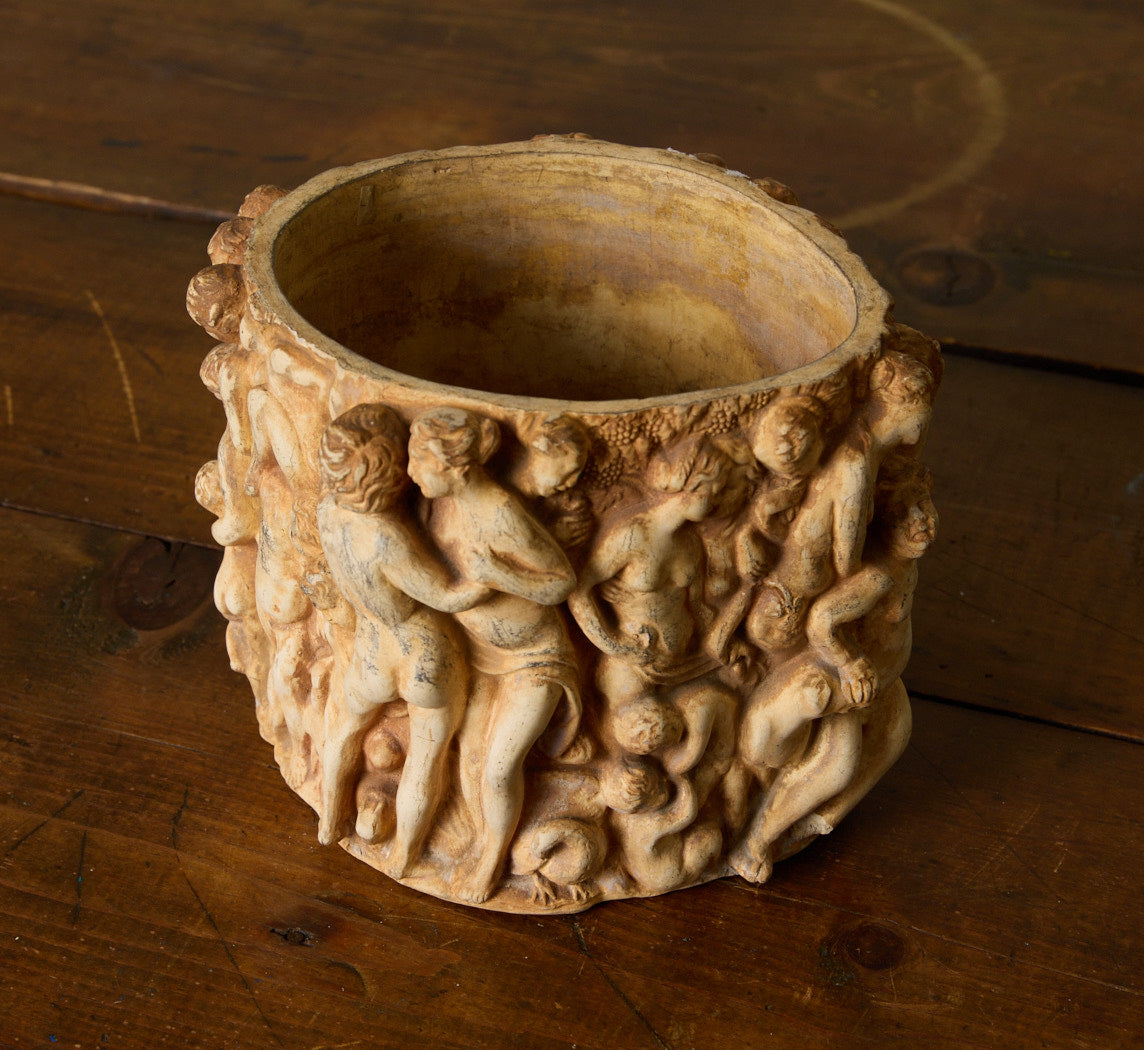 ITALIAN NUDE FIGURES TERRACOTTA VASE
