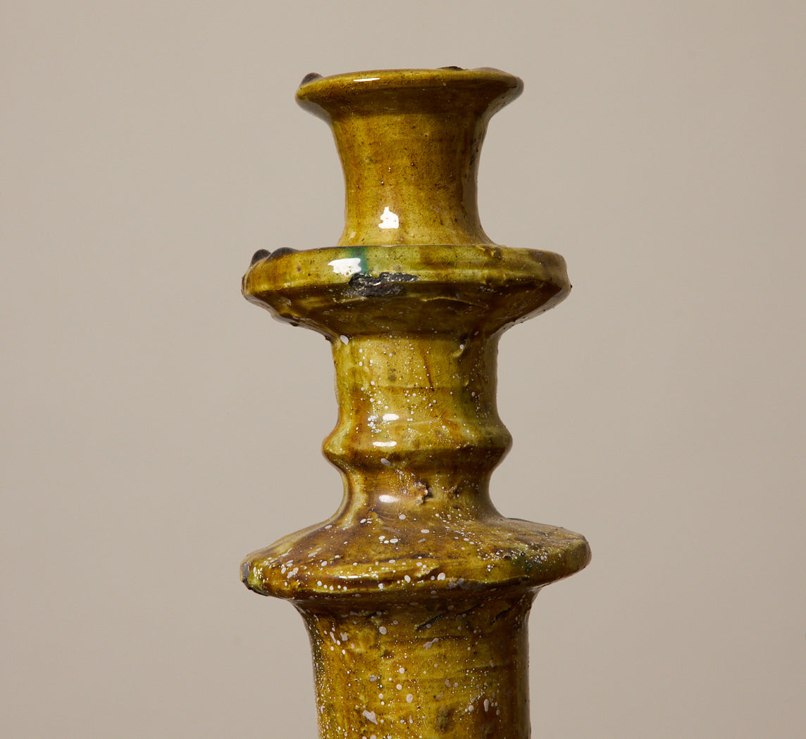 COLOSSAL TAMEGROUTE CANDLESTICK HOLDER IN OCHER