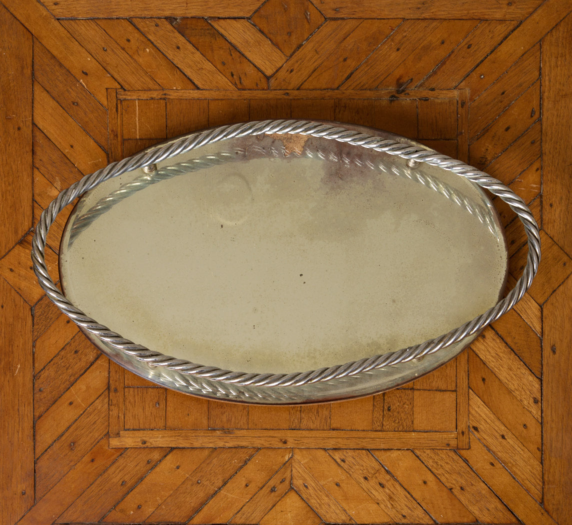 VINTAGE ITALIAN SILVER-PLATED GALLERY TRAY