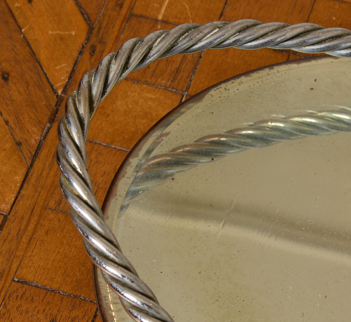 VINTAGE ITALIAN SILVER-PLATED GALLERY TRAY