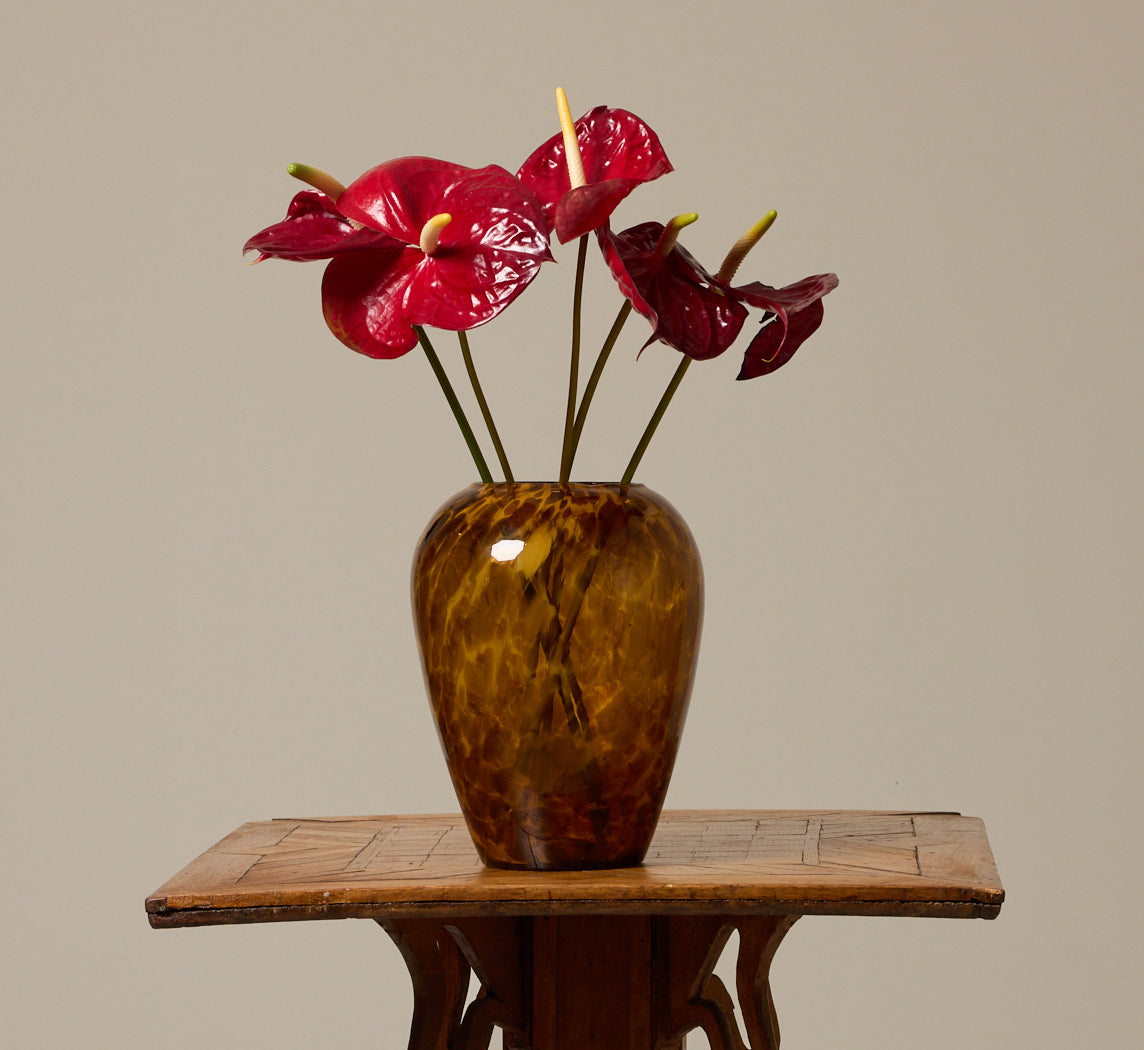 VINTAGE ITALIAN GLASS TORTOISE SHELL VASE