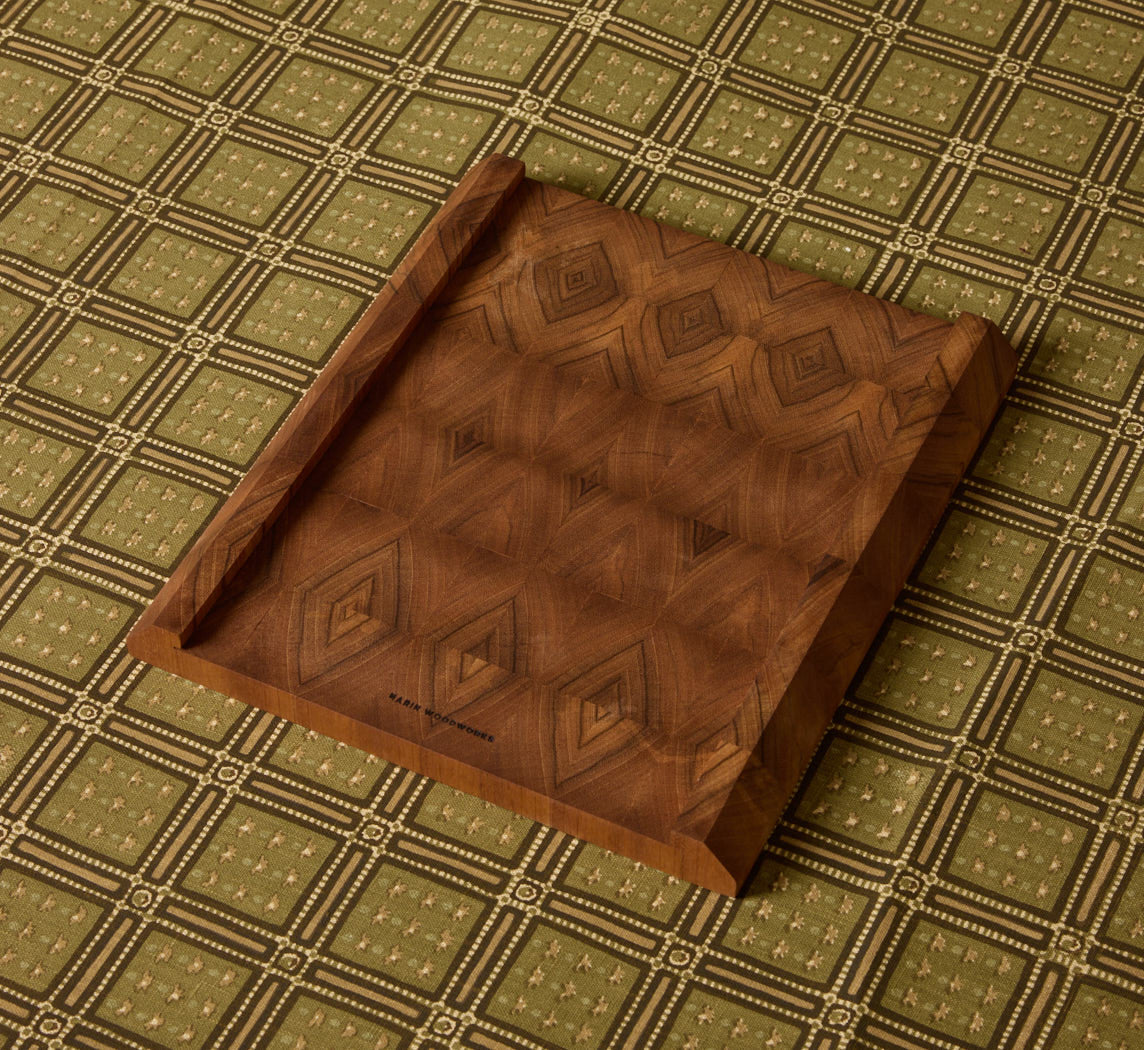 ZEBRAWOOD END GRAIN CUTTING BOARD SMALL