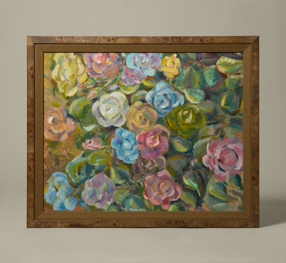 EARLY 20TH CENTURY FRENCH IMPRESSIONIST ROSE STILL LIFE