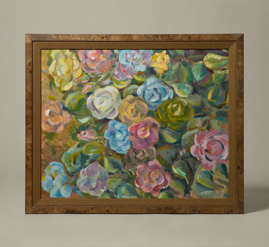 EARLY 20TH CENTURY FRENCH IMPRESSIONIST ROSE STILL LIFE