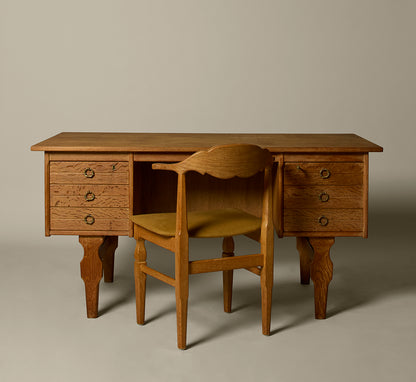 HENNING KJAERNULF DANISH OAK EXECUTIVE DESK