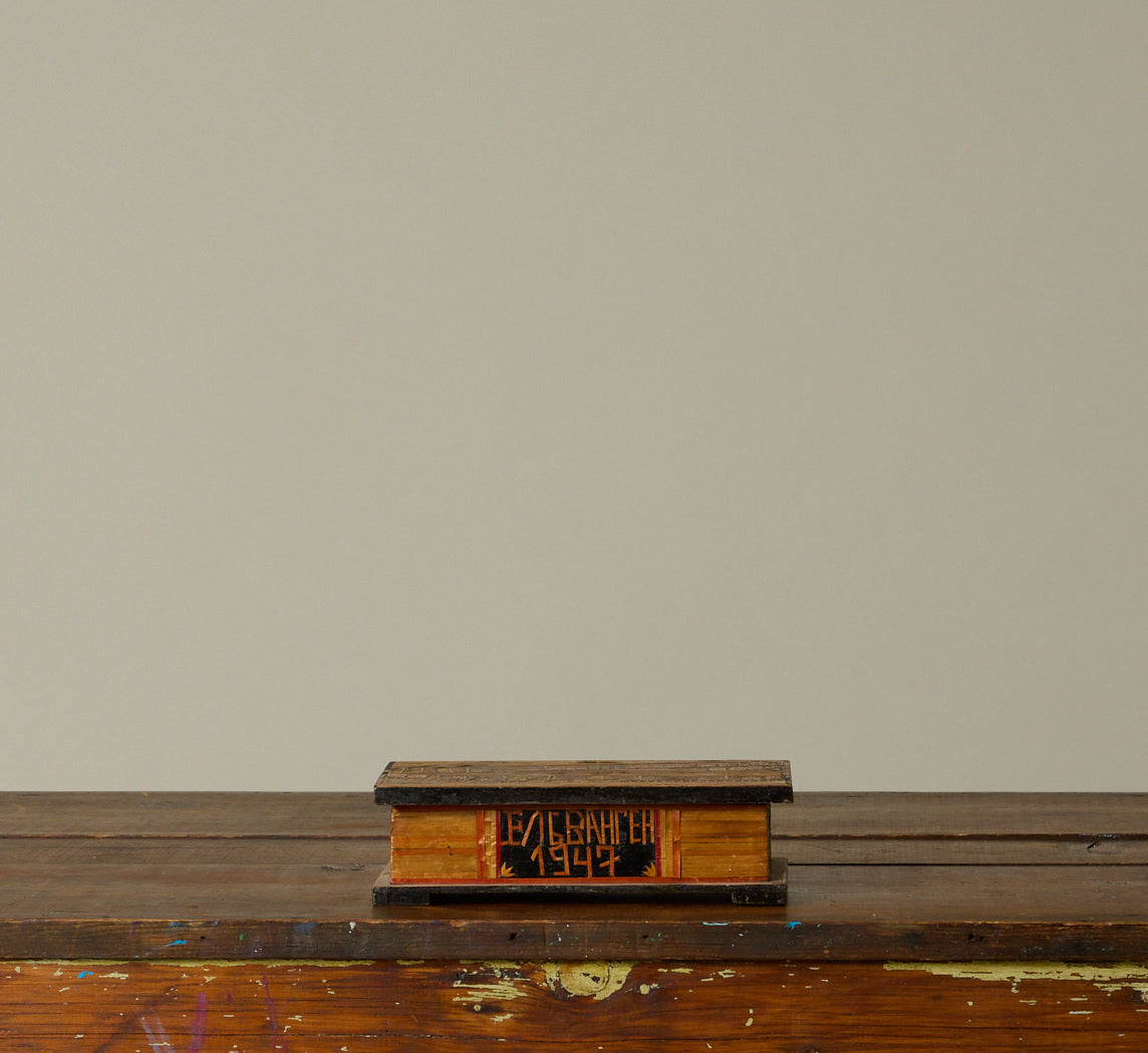 FOLK ART MATCHSTICK BOX, CIRCA 1947 III