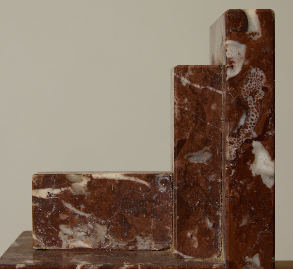 1930S FRENCH ART DECO MARBLE BOOKENDS