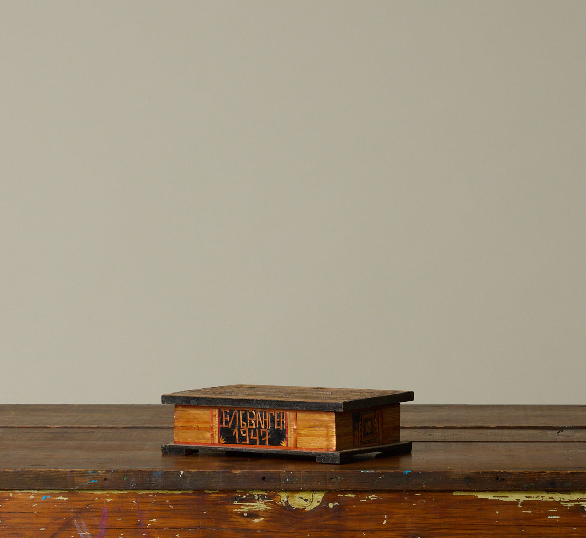 FOLK ART MATCHSTICK BOX, CIRCA 1947 III