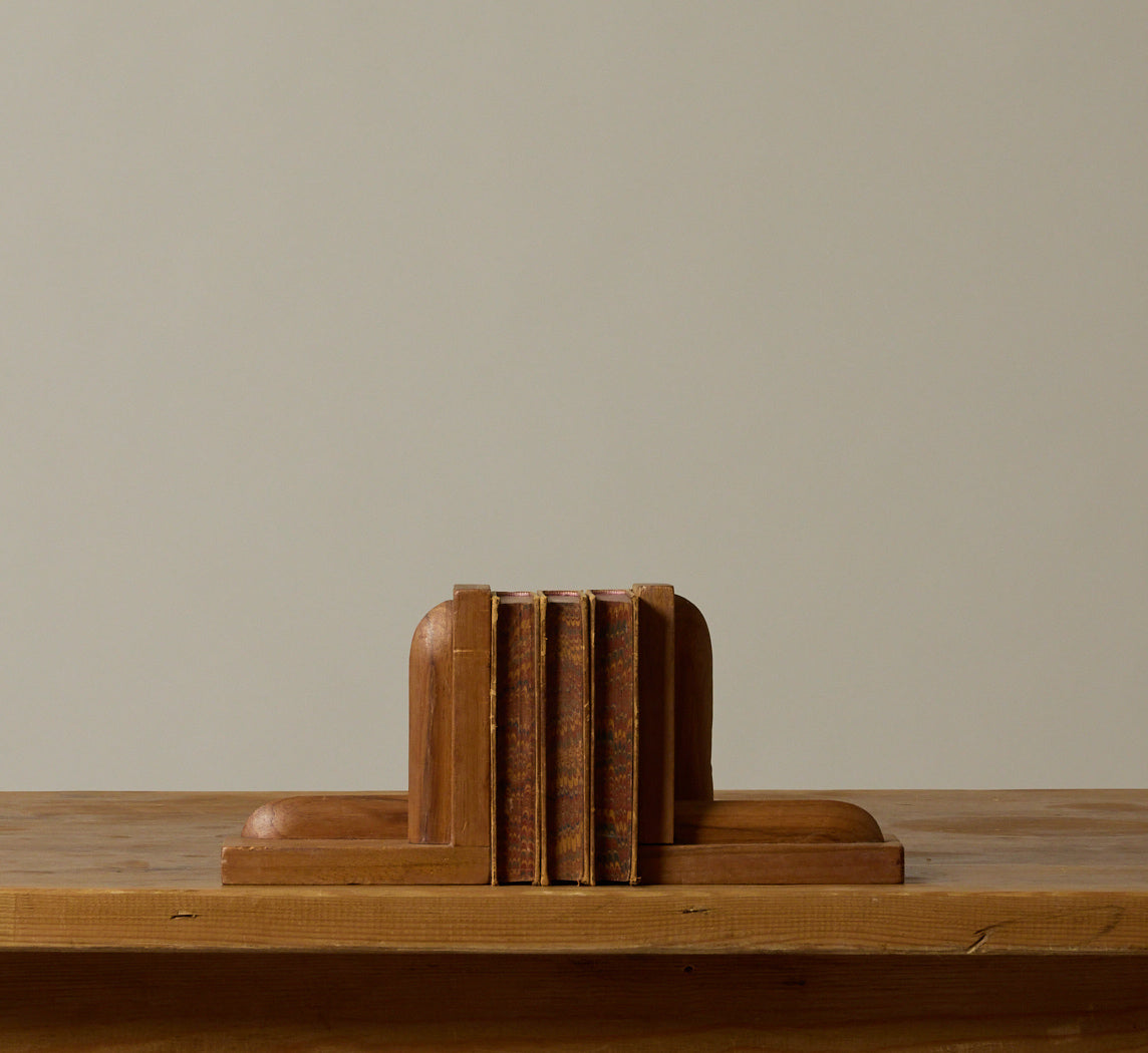 1930S FRENCH CARVED WOODEN ART DECO BOOKENDS