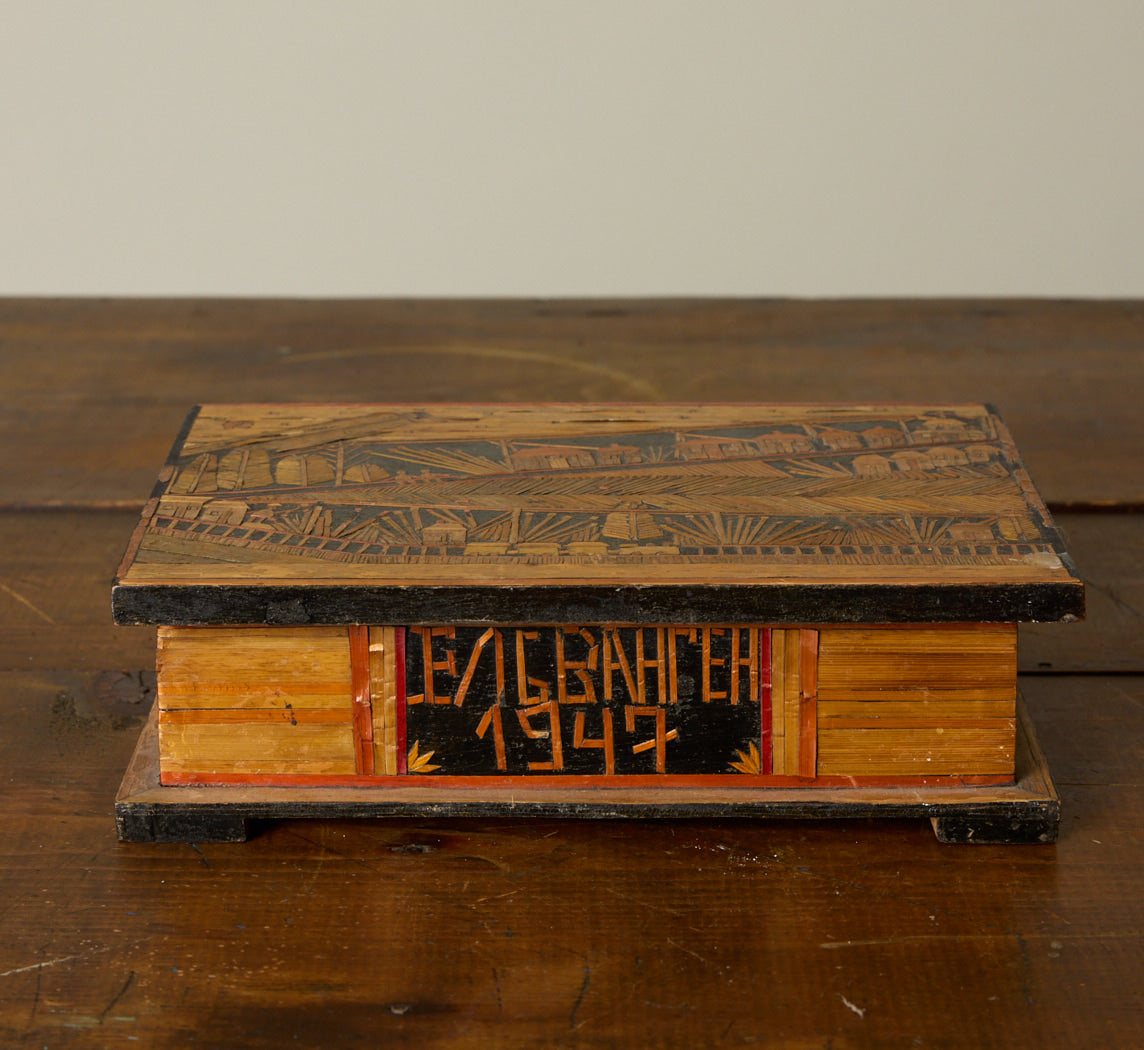 FOLK ART MATCHSTICK BOX, CIRCA 1947 III