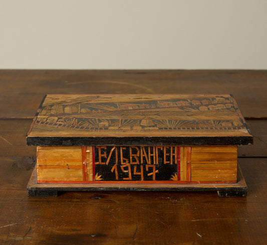 FOLK ART MATCHSTICK BOX, CIRCA 1947 III