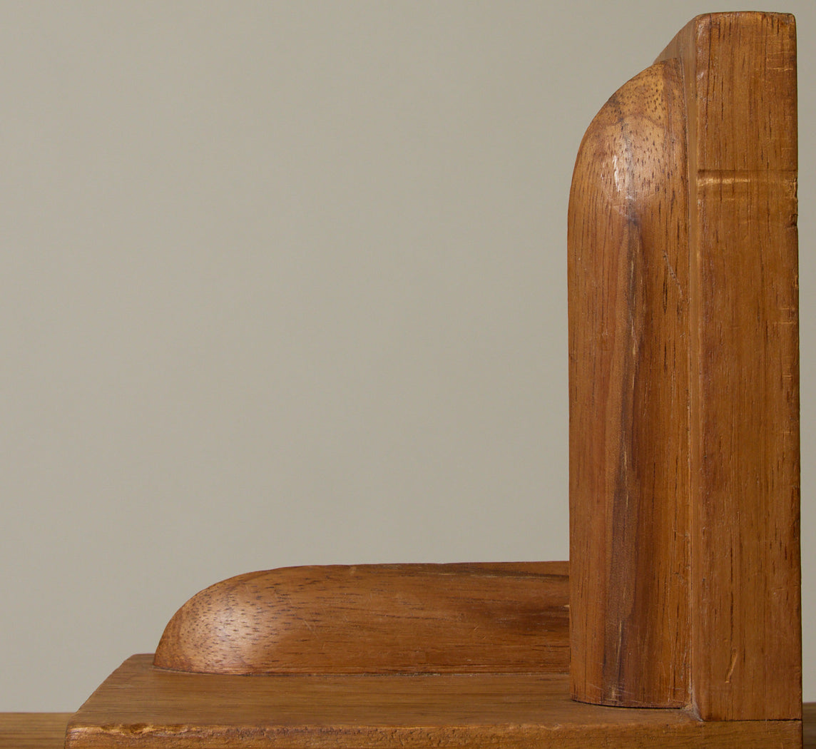 1930S FRENCH CARVED WOODEN ART DECO BOOKENDS