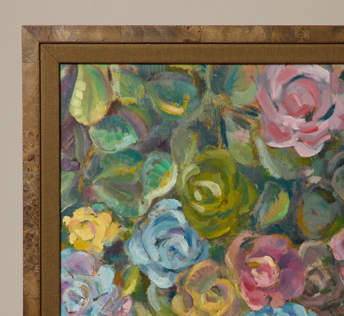 EARLY 20TH CENTURY FRENCH IMPRESSIONIST ROSE STILL LIFE